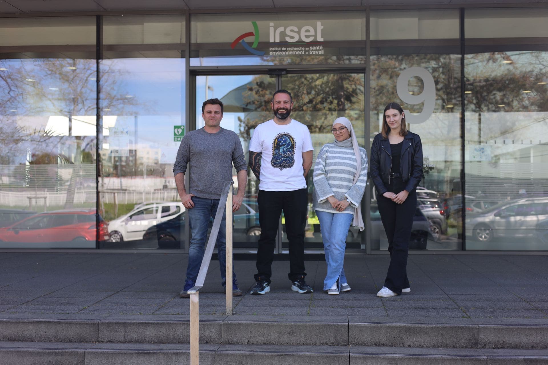 The SciLicium team outside the IRSET research institute in Rennes